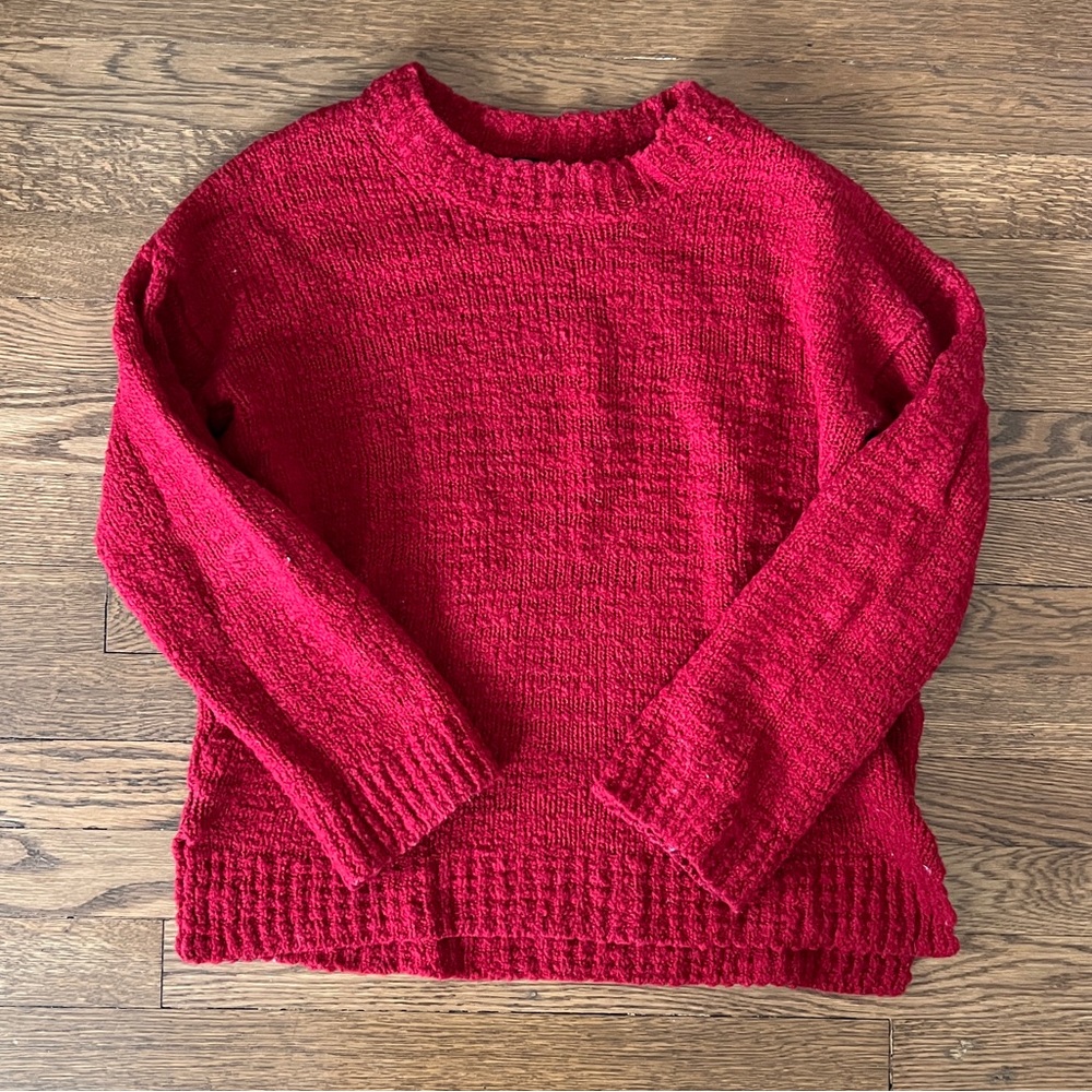 Parrish Red Cozy Knit Crewneck Sweater